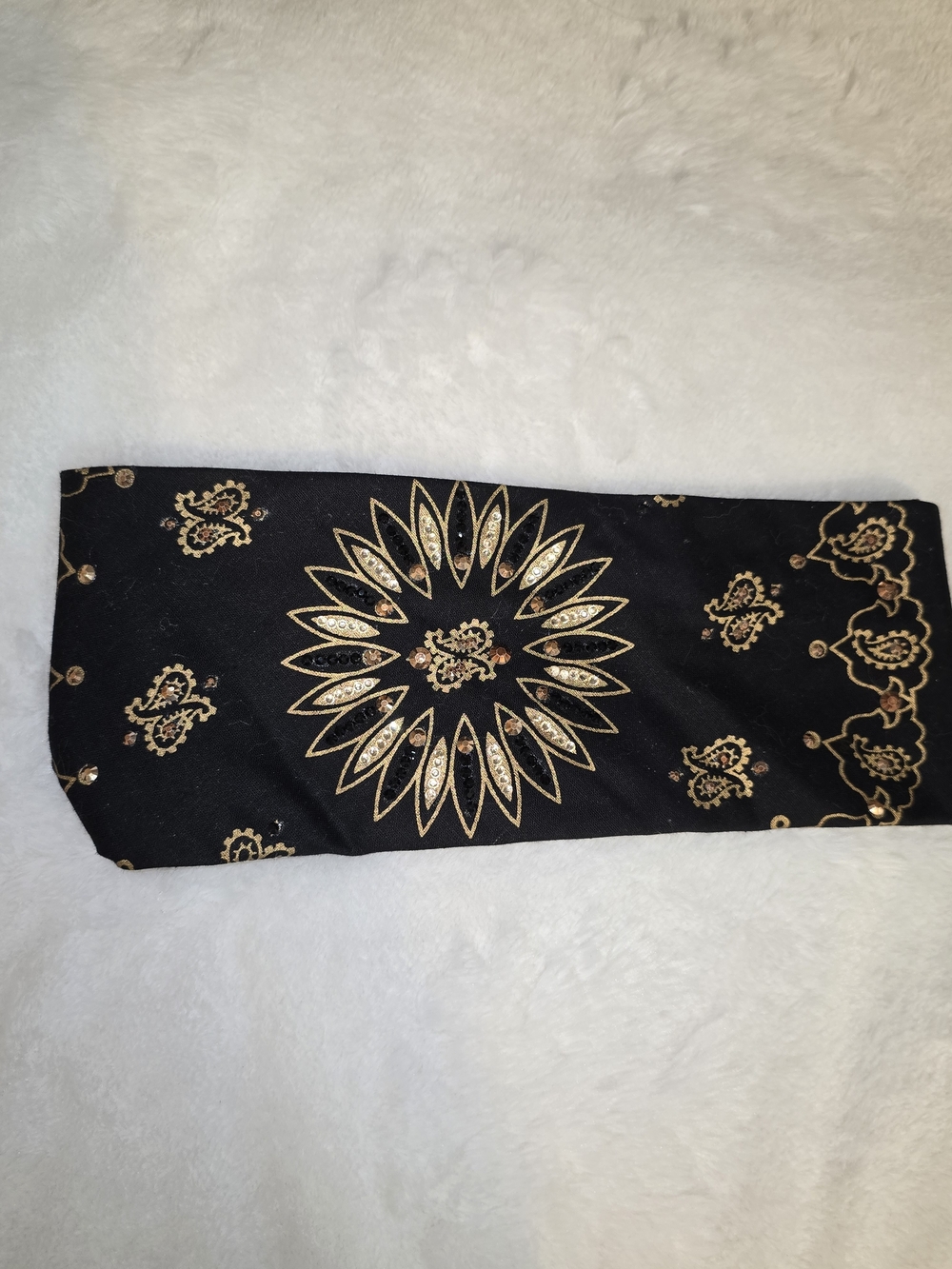 Black and Gold Embroidered Women's Blingy head brand